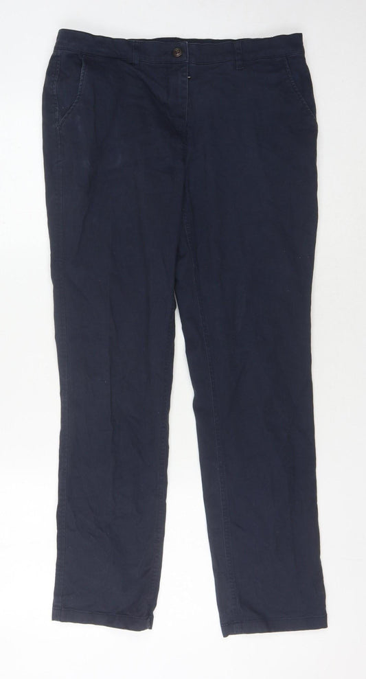 Womens UK Size 10 Brook Taverner Regular Fit Chino Blue Trousers