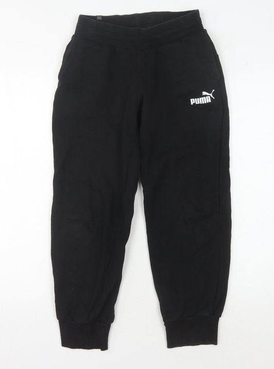 Additional front view of Puma unisex black joggers 2xs - casual comfort