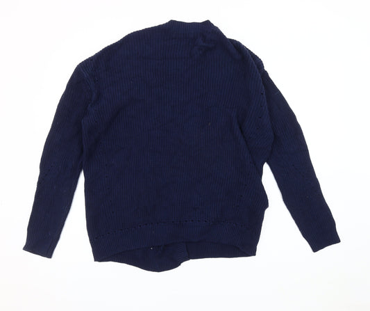 Womens UK Size M Mango Blue Cardigan Jumper