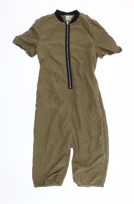 Additional front view of ASOS Women's Brown Short Sleeve Jumpsuit, size 4