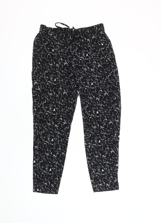 Womens UK Size 8 H&M Relaxed Fit Jogger Black Trousers