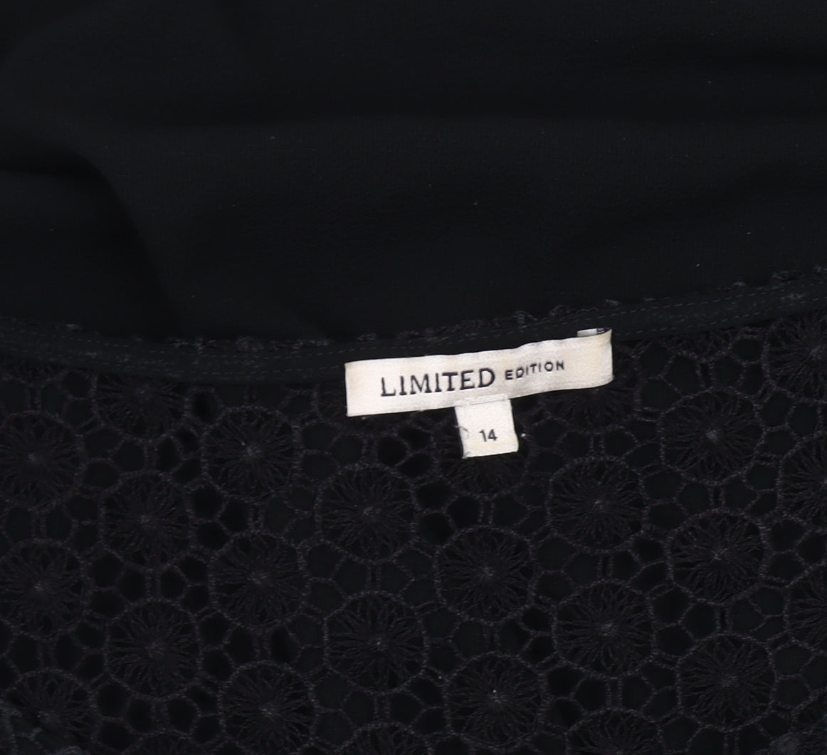 Womens UK Size 14 Limited Edition Black Basic Blouse