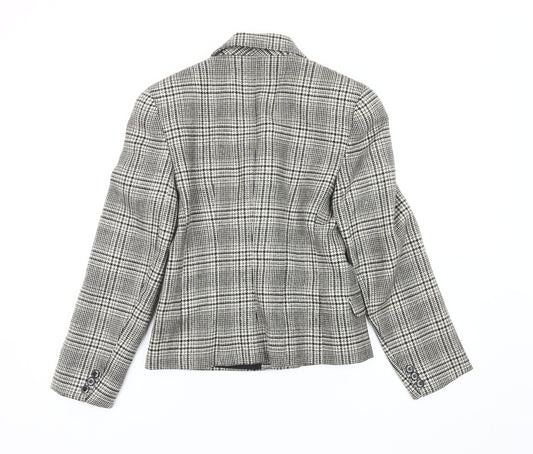 Marks & Spencer Women's Grey Houndstooth Blazer, Size 8