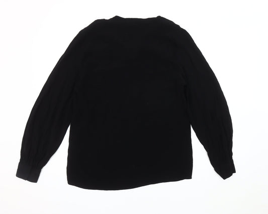 Womens UK Size 12 Topshop Black Basic Blouse