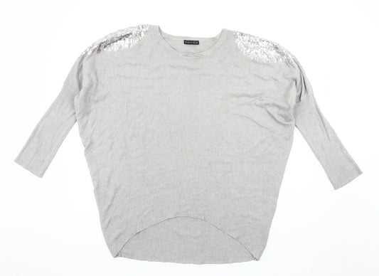 Womens UK Size One Size Studio Grey Pullover Jumper