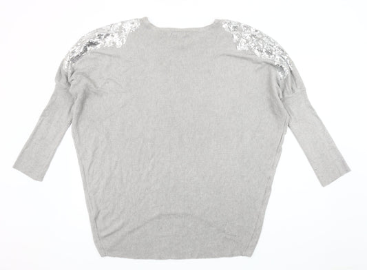 Womens UK Size One Size Studio Grey Pullover Jumper