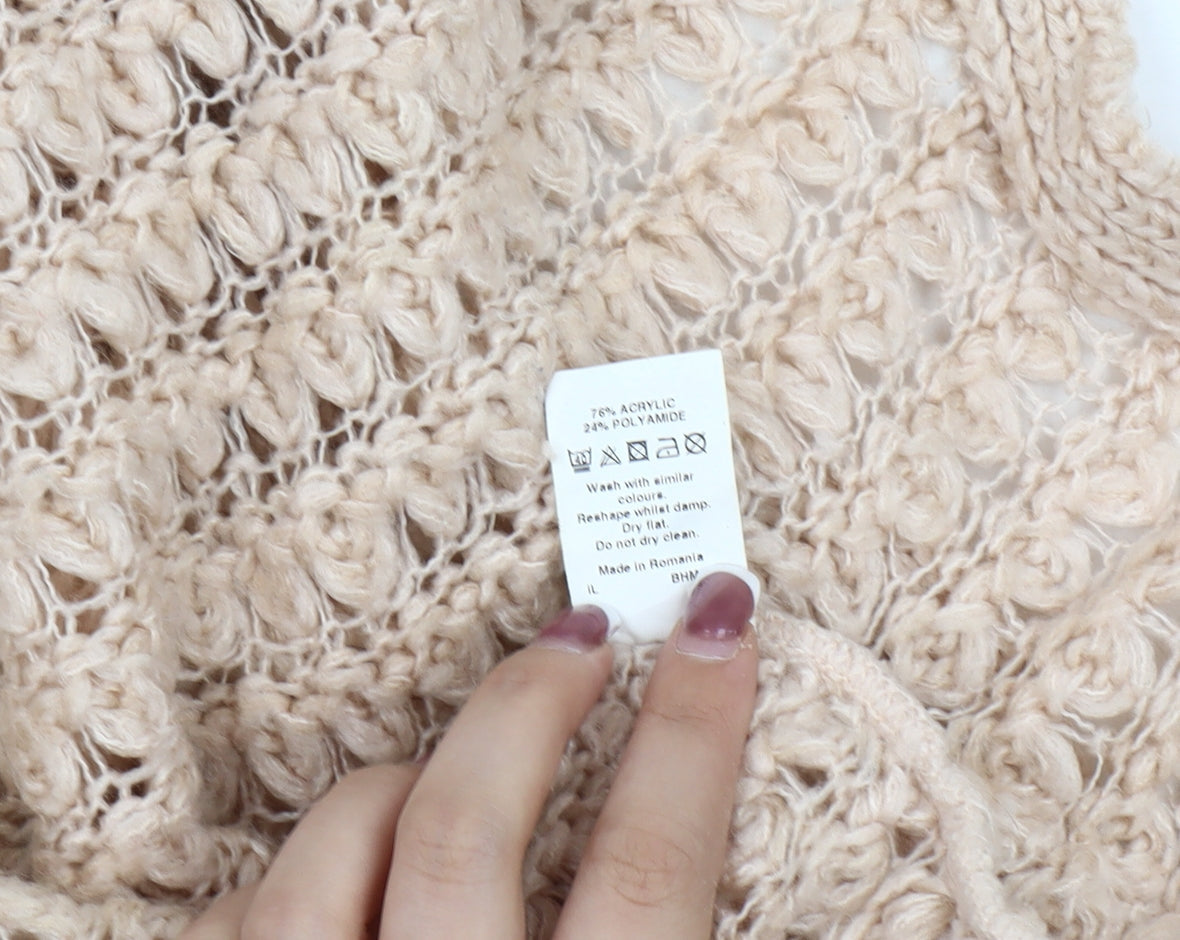Womens UK Size 10 River Island Beige Cardigan Jumper