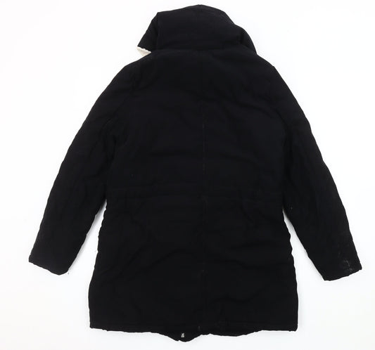 B.YOU Women's Black Hooded Parka Coat Size 12