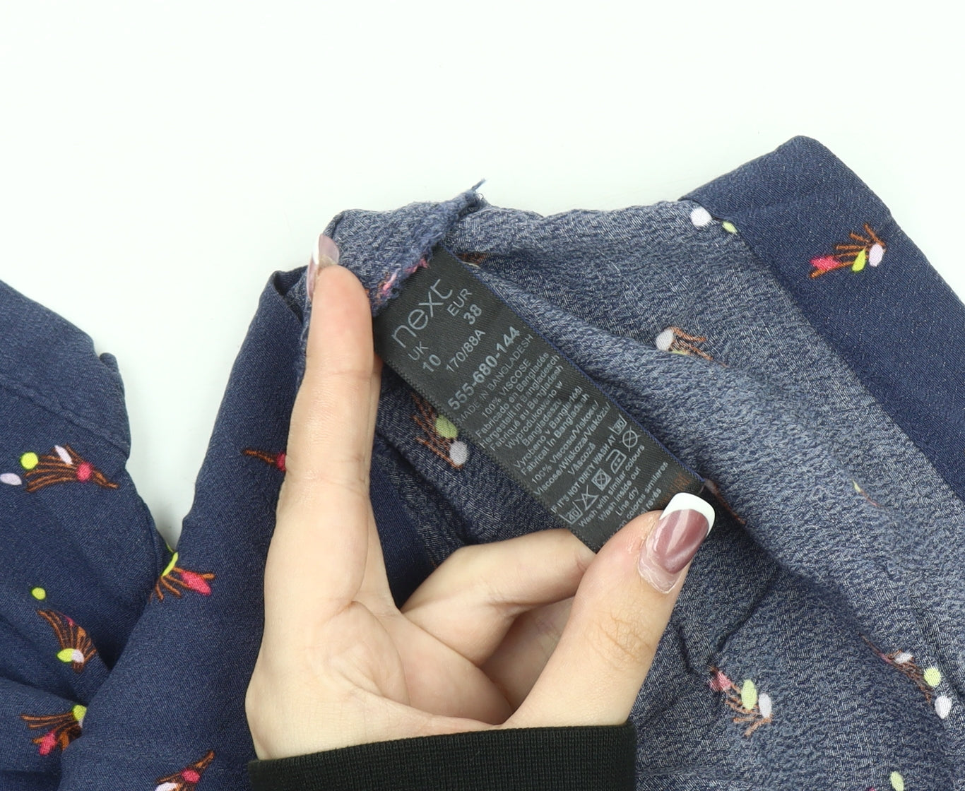 Womens UK Size 10 NEXT Multicoloured Basic Blouse
