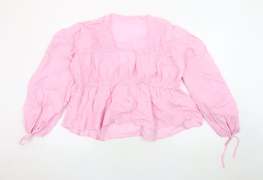 Womens UK Size 12 Per Una Pink Tunic Blouse