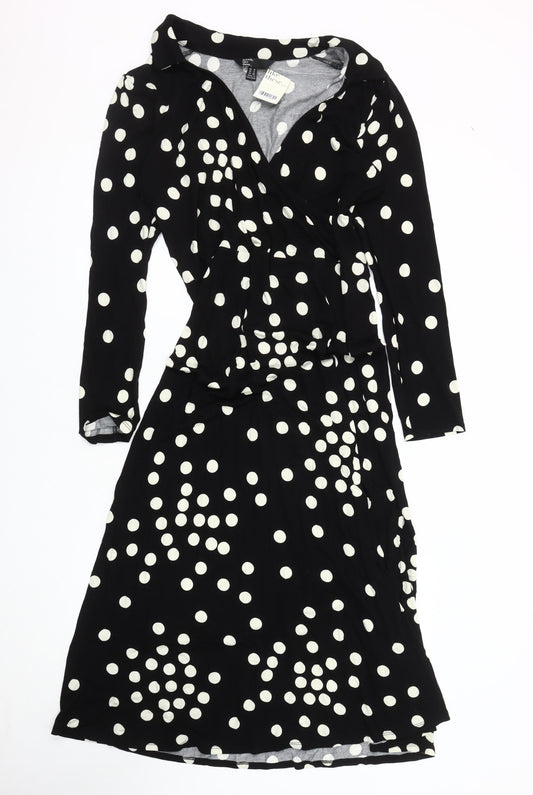 Additional front view of Friends Like These Black Polka Dot Dress, size 12