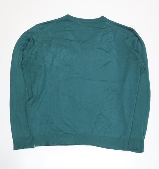 James Pringle Men's Green V-Neck Pullover Jumper