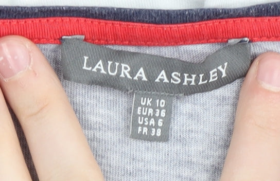 Womens UK Size 10 Laura Ashley Multicoloured Basic T-Shirt