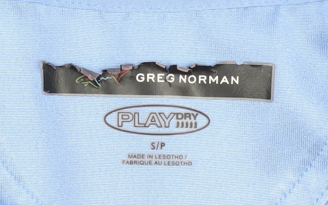 Greg Norman Men's Blue Striped Polo Shirt Size S