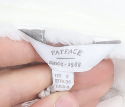 Womens UK Size 8 Fat Face White Pullover Sweatshirt