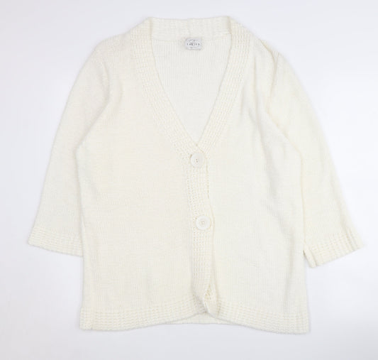 Womens UK Size 18 Eastex Ivory Cardigan Jumper