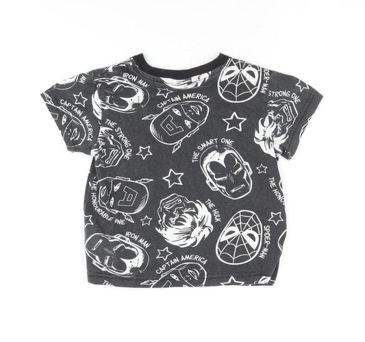 Marvel Comics Boys Black Graphic T-Shirt 4 Years