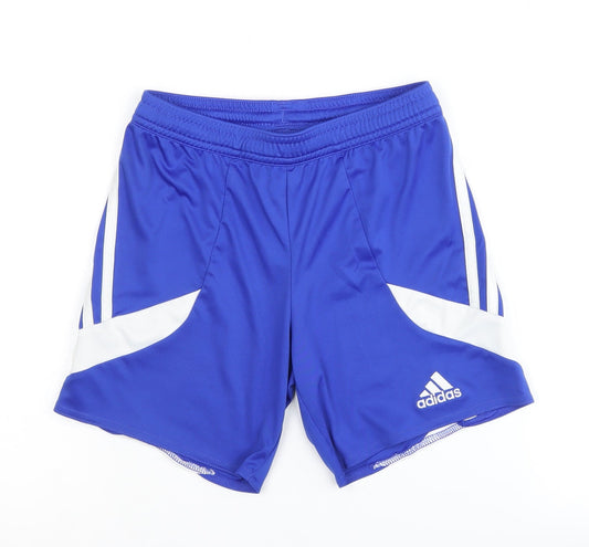 Additional front view of Adidas boys’ blue xs athletic sports shorts