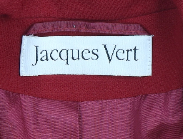 Jacques Vert Women's Red Overcoat Size 12 Classic Formal