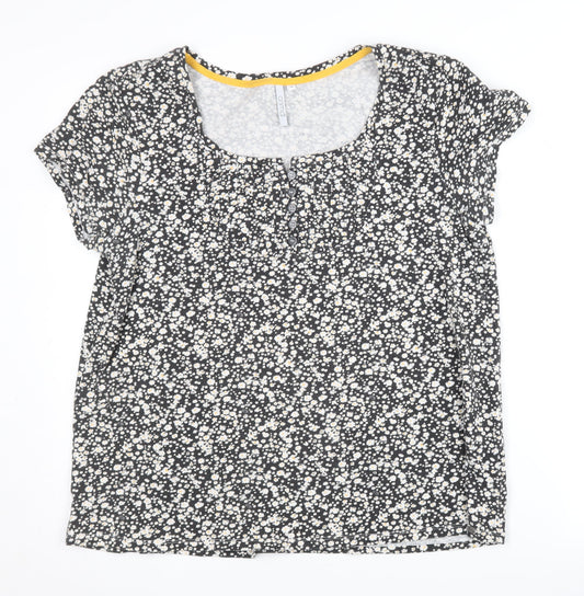 Womens UK Size 16 Animal Black Basic T-Shirt