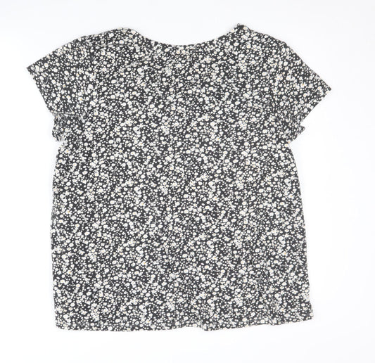 Animal Women's Black Floral T-Shirt Size 16
