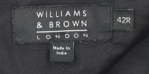 Williams & Brown Men's Black Jogger Trousers, 42R, Cotton Blend