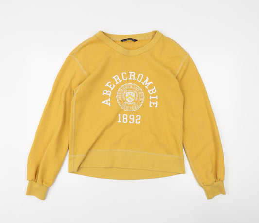 Womens UK Size XS Abercrombie & Fitch Yellow Pullover Sweatshirt