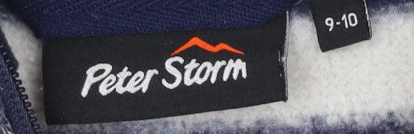 Peter Storm Boys Grey Striped Hooded Jacket Size 9-10