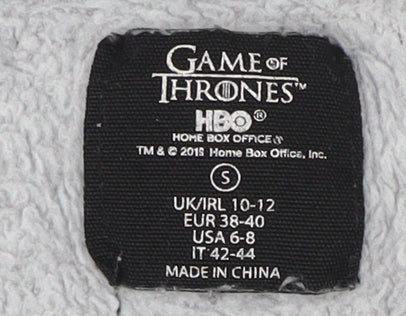 Close-up detail of Game of Thrones unisex grey sweatshirt, size S