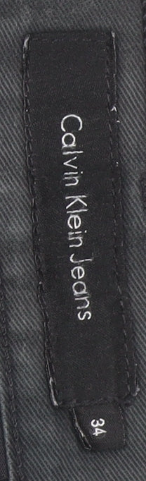 Calvin Klein Men's Black Jeans - Size 34, Stylish Denim