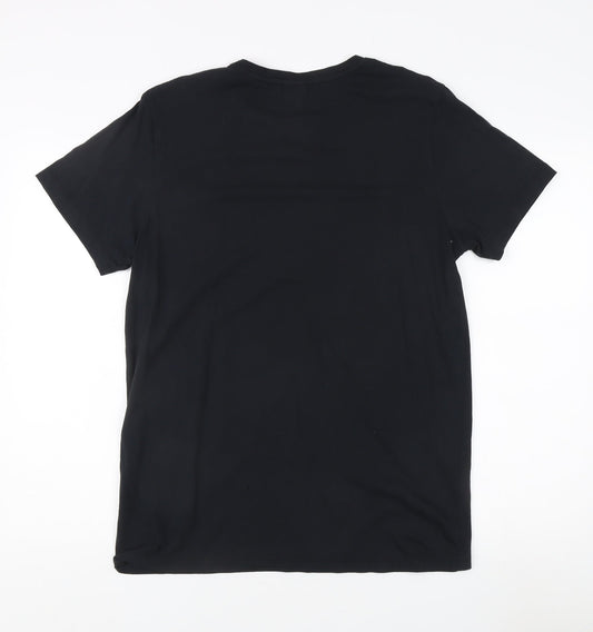 Mens UK Size L JACK & JONES Black T-Shirt