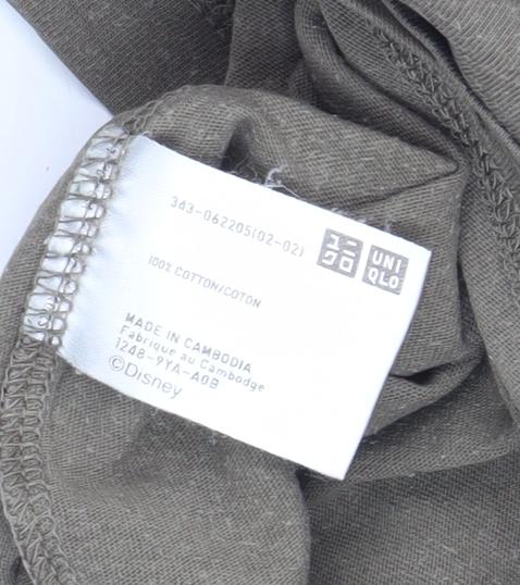 Uniqlo Disney Camouflage Mickey Mouse T-Shirt XS Brown