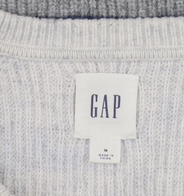 GAP Men's Grey Striped Pullover Jumper, Size M