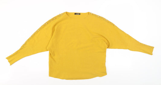 Womens UK Size L Quiz Yellow Pullover Jumper