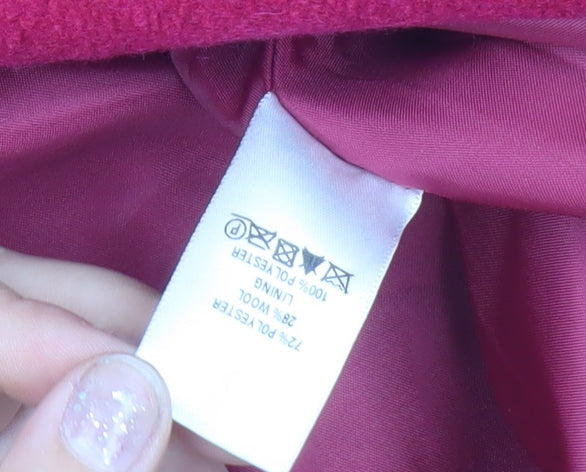 Womens UK Size 10 Wallis Red Pea Coat
