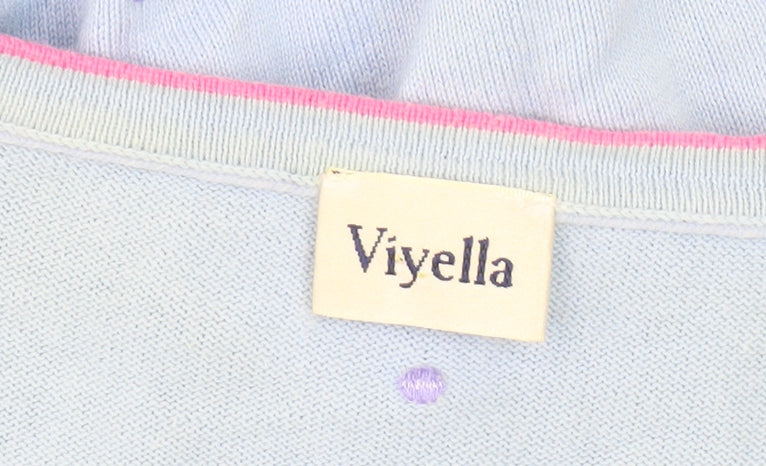 Womens UK Size M Viyella Blue Cardigan Jumper