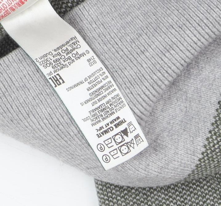 Marks and Spencer Men's Grey Full Zip Jumper, S