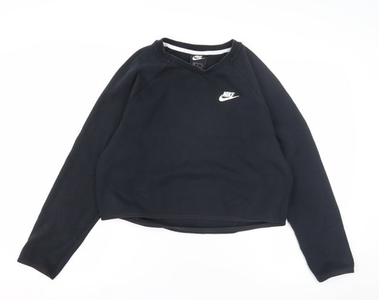 Womens UK Size M Nike Black Pullover Sweatshirt