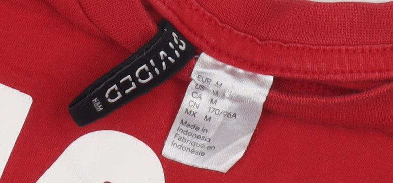 Womens UK Size 12 H&M Red Cropped T-Shirt