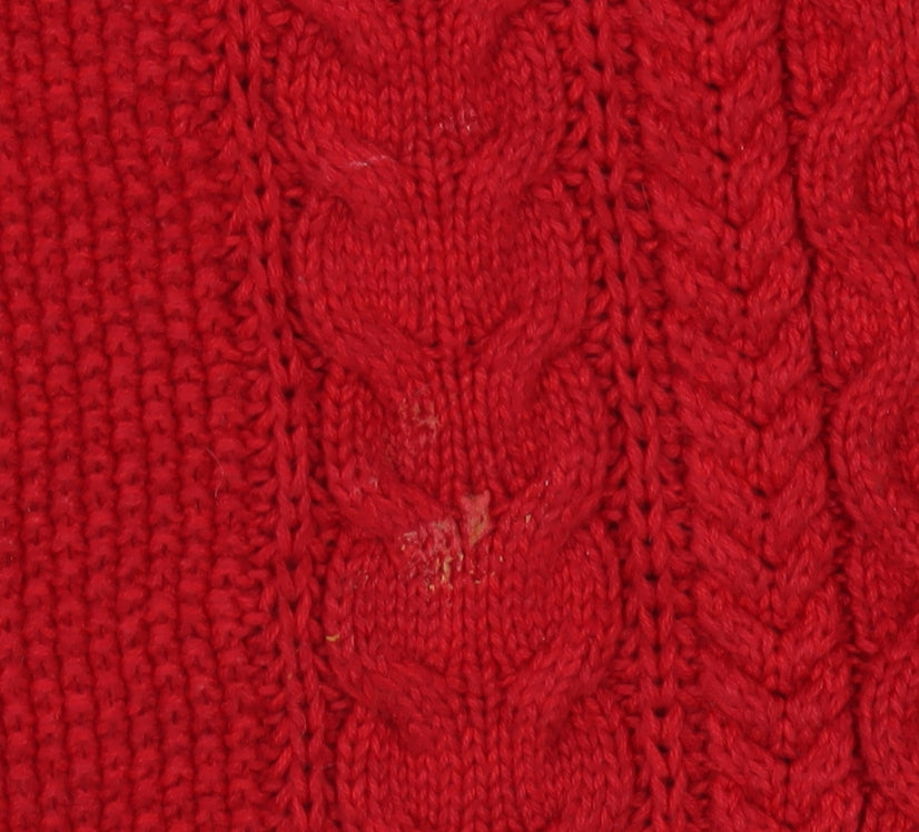 Gap Women's Red Cable-Knit Pullover Jumper - L