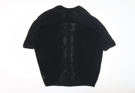 Gap Women's Black Open-Knit Cardigan M