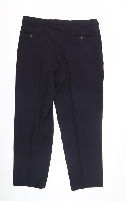 Mens UK Size 38S Ciro Citterio Slim Fit Dress Pants Black Trousers