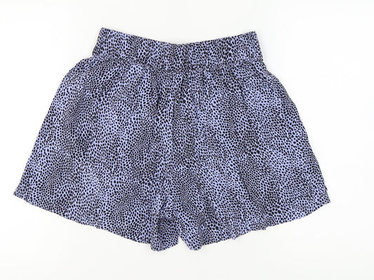 Marks and Spencer Women's Blue Animal Print Shorts, Size 8