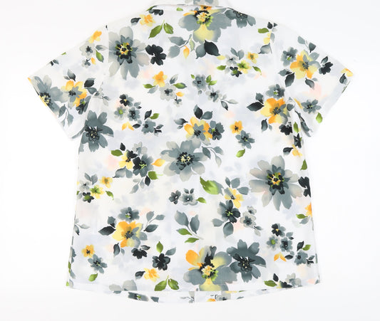 Damart Women's Multicoloured Floral Button-Up Shirt