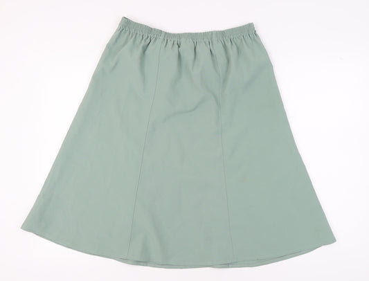 Damart Women's Green A-Line Skirt with Buckle, Size 12