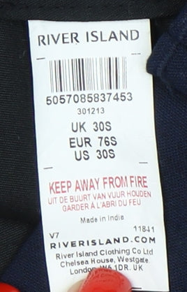 River Island Men's Blue Straight Trousers 30S