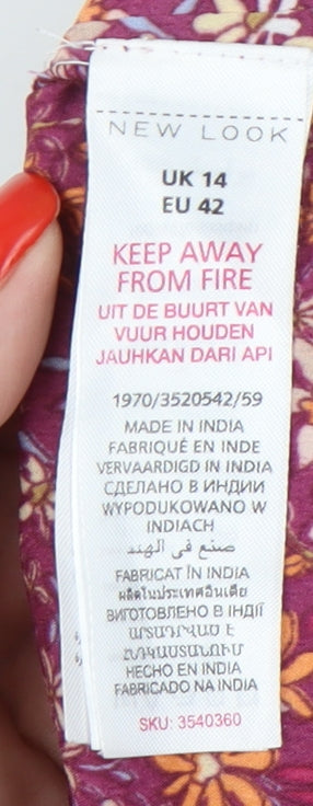 New Look Women's Multicoloured Floral Tank 14