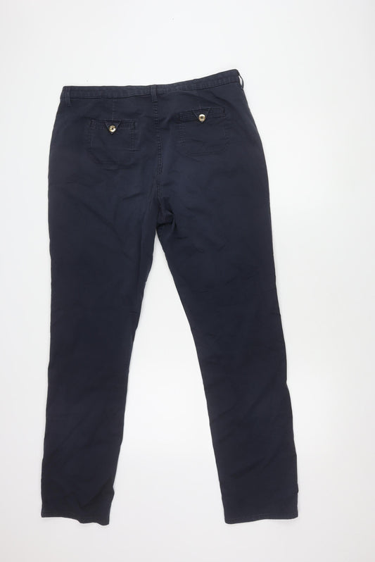Marks and Spencer Men's Navy Chino Trousers Size 16