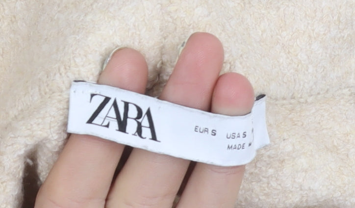 Womens UK Size S Zara Beige Trousers