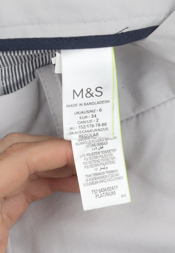 Womens UK Size 6 Marks and Spencer Regular Fit Grey Trousers